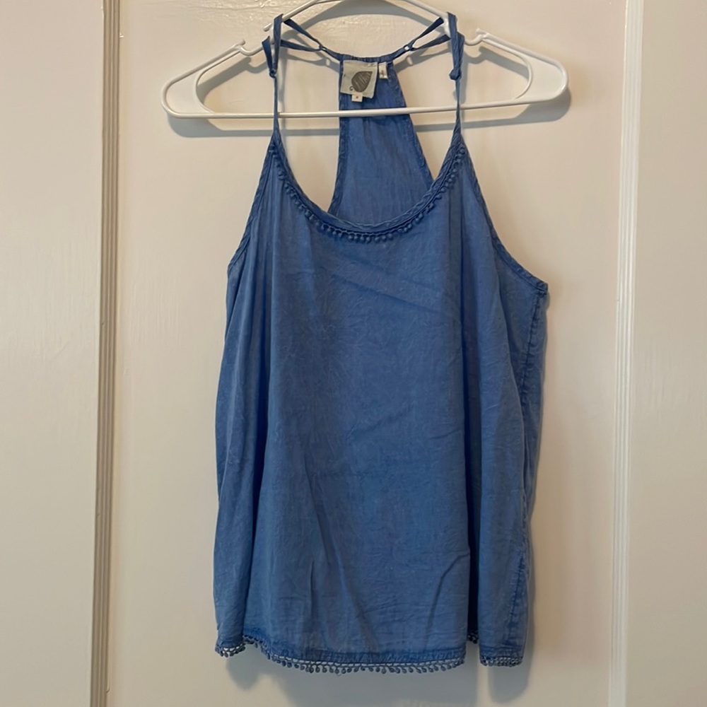 Tank top with mini tassels